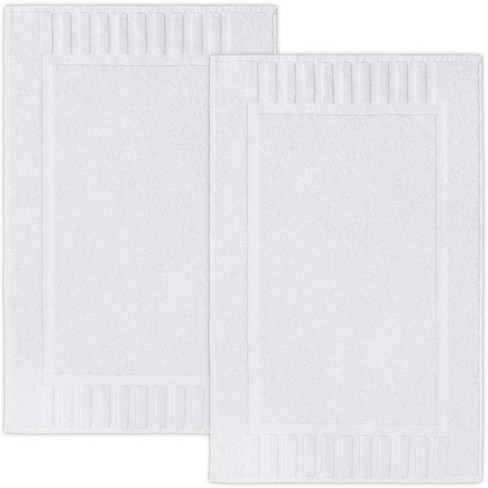 White Classic Cotton Bath Mat Floor Towel [not A Rug] 2-pack - 22x34 ...