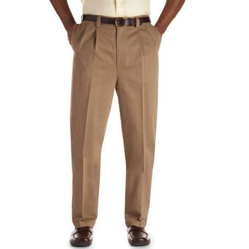 Oak Hill Premium Stretch Pleated Pants - Men's Big And Tall Latte X ...