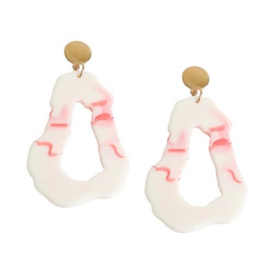 SOHI Women's White Marble Drop Earrings