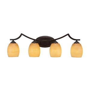 Toltec Lighting Zilo 4 - Light Vanity in  Dark Granite with 5" Cayenne Linen Shade - 1 of 1