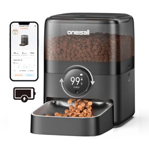 Oneisall PF06 WiFi Cat Feeder - 3L, 100-Day Battery, App Control for Large Kibble - 1 of 4