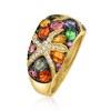 Ross-Simons 3.50 ct. t.w. Multicolored Sapphire and .24 ct. t.w. Diamond Starfish Ring in 14kt Gold - 3 of 4