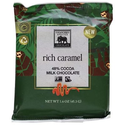 Endangered Species Chocolate, Rich Caramel, 48% Cocoa Milk Chocolate , 1.6 oz