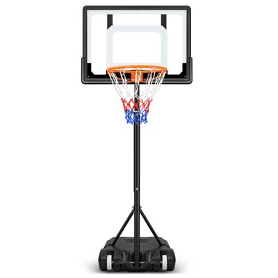 SKONYON 32" Portable Basketball Hoop System Height Adjustable Basketball Goal for Indoor and Outdoor