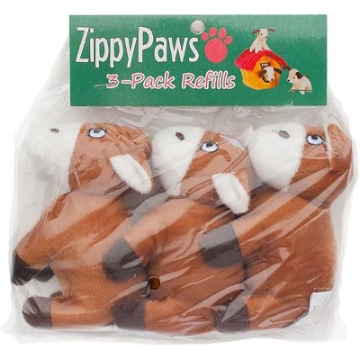 ZippyPaws Burrow Squeaky Horses Plush Dog Toys, Medium, 3-Pack