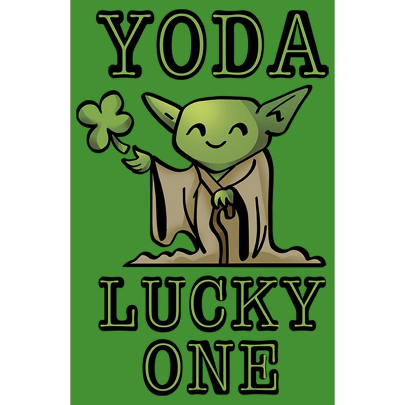 Boy's Star Wars St. Patrick's Day Cartoon Yoda Lucky One T-Shirt, 2 of 5