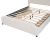 YOOCOZZ  Queen Size Velvet Upholstered Platform Bed with Stud Trim, Headboard, Footboard, and Drawers - Beige - 4 of 4