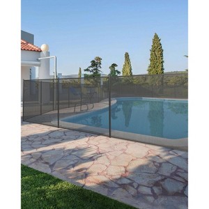 Swimming Pool Fence , Pool Fence for Inground and Above Ground Pool, Mesh Pool Safety Fence with Stainless Steil Feet, Black Pool Fencing - 1 of 4