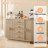 47" Kitchen Modern Fluted Sideboard Buffet Cabinet with Storage, Coffee Bar with Doors - 2 of 4
