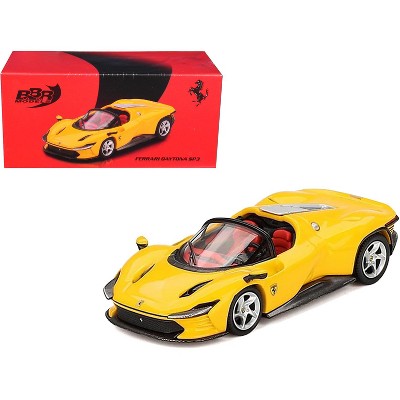 Ferrari Daytona SP3 Giallo Modena Yellow with Red Interior 1/64 Diecast Model Car by BBR