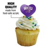 Western Carolina Primary Logo Heart Love Cupcake Picks Toppers Decoration Set of 6 - image 3 of 4