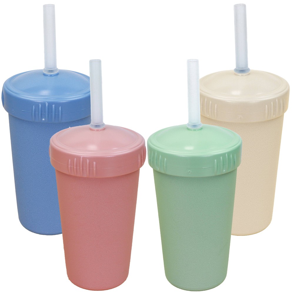 Photos - Glass Re-Play 10 fl oz Straw Cups with Silicone Straw - Sedona - 4pk