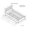 Twin Size Wooden Platform Bed With 2 Drawers/Trundle, White/Gray/Walnut, 4W -ModernLuxe - 4 of 4