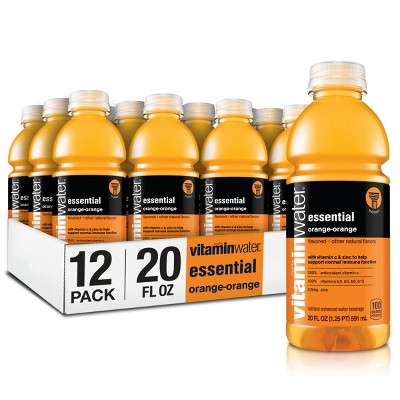 Vitaminwater Essential Electrolyte Enhanced Water Wvitamins, Orange-Orange Drink - 20 Fl Oz (Pack Of 12)