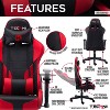 NicBex Adjustable Ergonomics Gaming Chair,360° Swivel Office Chairs with Head&Lumbar Pillow,90°-150° Reclining Chair for Office&Home,250lbs Max,Red - 3 of 4