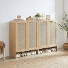 KWPZQEB Shoe Cabinet with 2 Rattan Doors, 6-Tier Wood Shoe Cabinet, Freestanding Shoe Storage Cabinet for Entryway, Hallway - 3 of 4