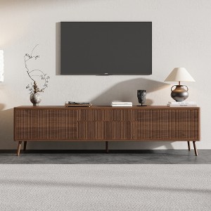 Solid Wood TV Stand Fits TVs up to 80 in. TV Canbinet with Soft