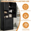 Rbied 29.9 in. W x 14.2 in. D x 67.7 in. H Wood Linen Cabinet Storage Cabinet with Adjustable Shelves & Flip-Out Basket - 3 of 4