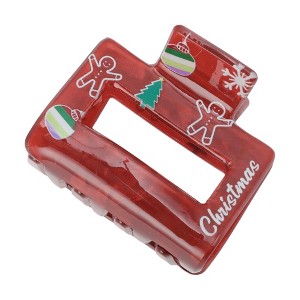 Unique Bargains Christmas Hair Clips Gingerbread Man for Christmas 1.97"x1.77"x1.77" Red 1 Pc - 1 of 4