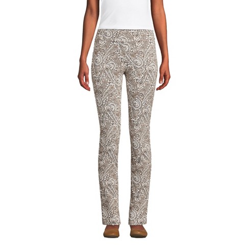 Lands' End Women's Tall Starfish Mid Rise Slim Leg Pants - Small Tall -  Warm Tawny Brown Swirl Paisley : Target