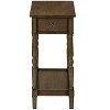 Sapphtopaz Modern Narrow End Table with Storage Drawer 2-Tier Side Table with Veneer Design Accent Coffee Table for Living Room,Bedroom - 4 of 4