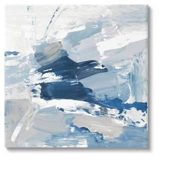 Stupell Industries Abstract Brushed Blue Painting Canvas Wall Art