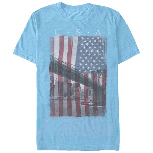 Men's Lost Gods Fourth of July  USA Flag NYC Skyline T-Shirt - 1 of 3