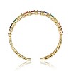 Guili Rainbow Radiance 14K Gold Plated Bangle Bracelet with Multi-Colored Cubic Zirconia for a Vibrant and Elegant Statement - 2 of 2