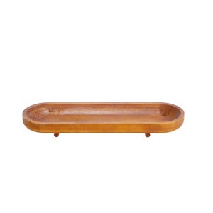 VIP Wood 19 in. Brown Capsule Shaped Tray - 1 of 2