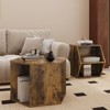 FONTOI 2PCS 47.24" Hexagonal Coffee Table with Multi-hole Design, Floor Mount Side Table for Living Room Bedroom, Antique Brown, 23.62"*15.74"*47.24" - 2 of 4