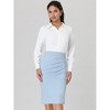 Hobemty Women's Wear to Work Elastic High Waist Pleated Bodycon Midi Skirts - 2 of 4