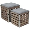 Cheung's SiloSong Set of 2 Square Wood Slat Storage Bench - Gray - 4 of 4