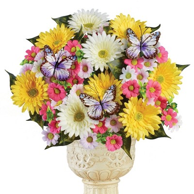 Collections Etc Artificial Colorful Daisy Butterfly Bushes - Set Of 3 9 ...