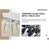Anybear Glass Tabletop Circular Dining Table with Gold Plated Metal Legs - 4 of 4