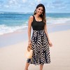 Women's Elegant Chevron Printed Midi Dress with Tank Top - Cupshe - 3 of 4