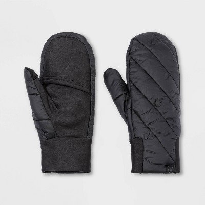 Women's Polyshell Flip Top Mittens - All in Motion™ Black S/M