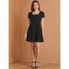 Allegra K Women's Printed Summer Casual Square Neck Short Sleeve Fit and Flare Dress - 2 of 4