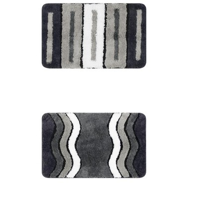 Unique Bargains Ultra Water Absorbent Non-Slip Quick Dry Bathroom Floor Mats 2 Pcs