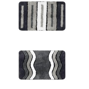 Unique Bargains Ultra Water Absorbent Non-Slip Quick Dry Bathroom Floor Mats 2 Pcs - 1 of 4