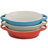 Crockpot Wexford 3 Piece 6.7oz Stoneware Mini Oval Casserole Set in Assorted Colors - 3 of 4