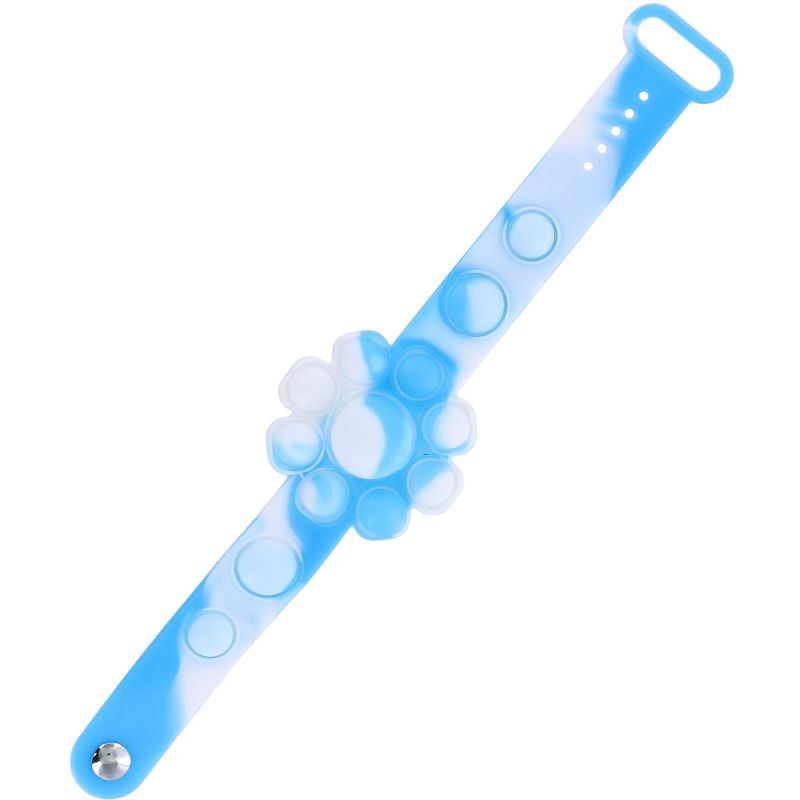 Toynk Pop Fidget Toy 13-Button Blue and White Flower Bracelet Accessory, 1 of 8
