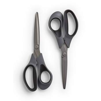 Acme United Clauss 10259 Forged Nickel Plated Straight Office Scissors, 7,  Black 10259