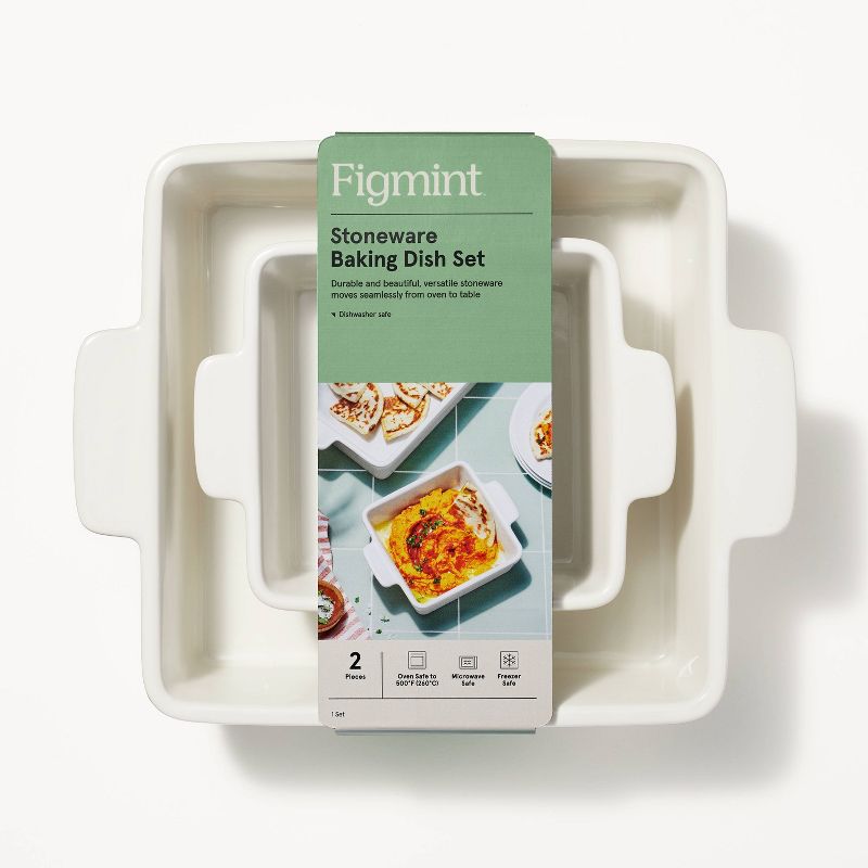 2pc Stoneware Square Baking Dish Set - Figmint™, 6 of 10