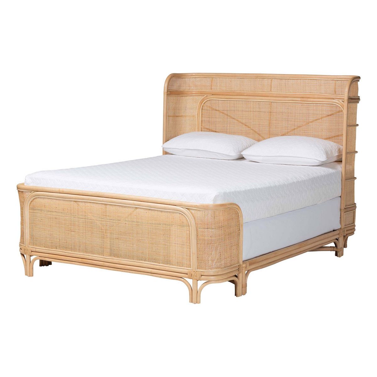 bali & pari Fiore Natural Rattan Queen Bed Frame Natural