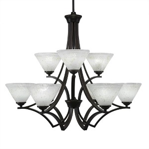 Toltec Lighting Zilo 9 - Light Chandelier in  Dark Granite with 7" Gold Ice Shade - 1 of 1