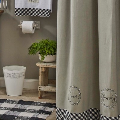 Bouquet of Grace Embroidered Fabric Shower Curtain