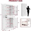 Acekool 72" Kitchen Pantry Cabinet with 4 Doors, 6 Adjustable Shelves & Slide-Out Drawer – Tall White Farmhouse Storage Cabinet for Kitchen & Dining - 2 of 4