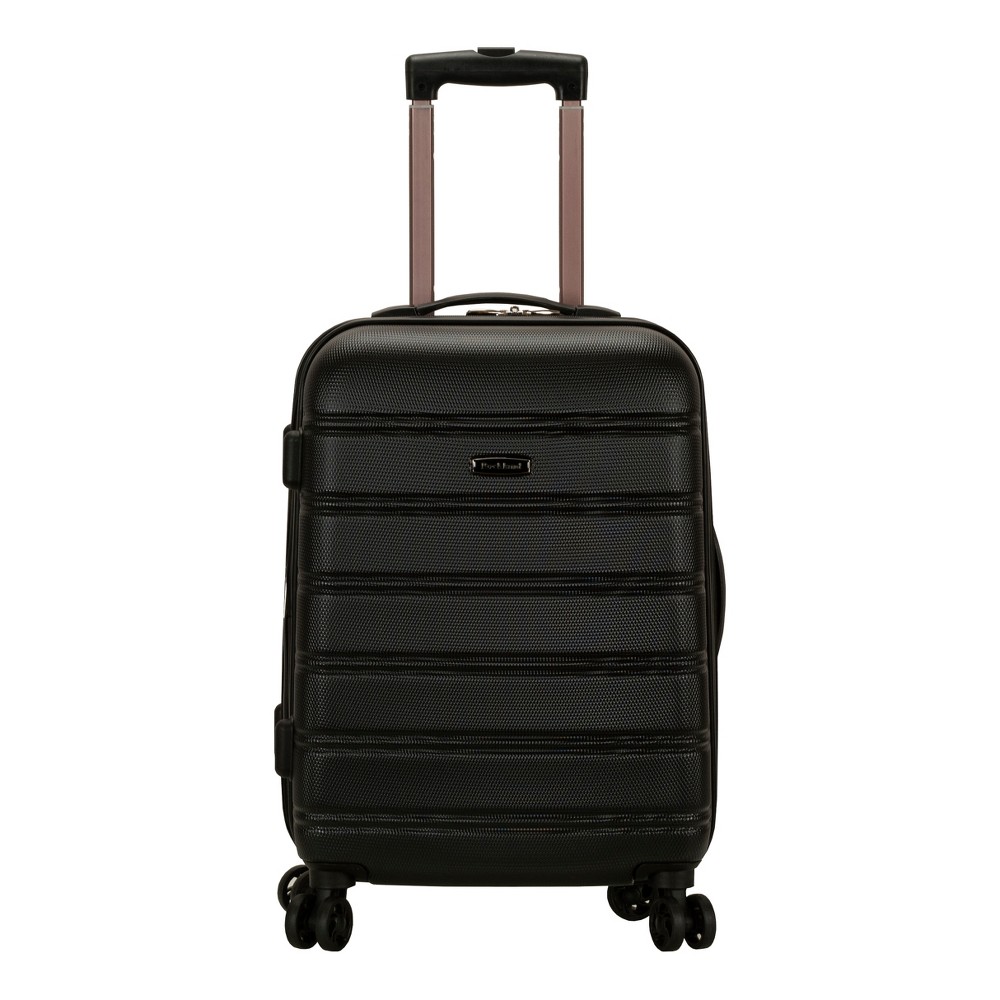 Photos - Luggage Rockland Melbourne Expandable Hardside Carry On Spinner Suitcase - Black 