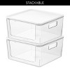 iDesign Stackable Open-Front Bins with Lid, Set of 3, Clear/White - 4 of 4