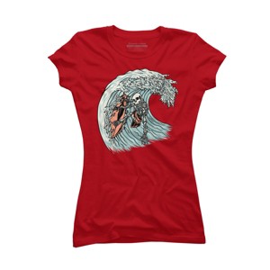 Junior's Design By Humans Death Surfer By quilimo T-Shirt - 1 of 3